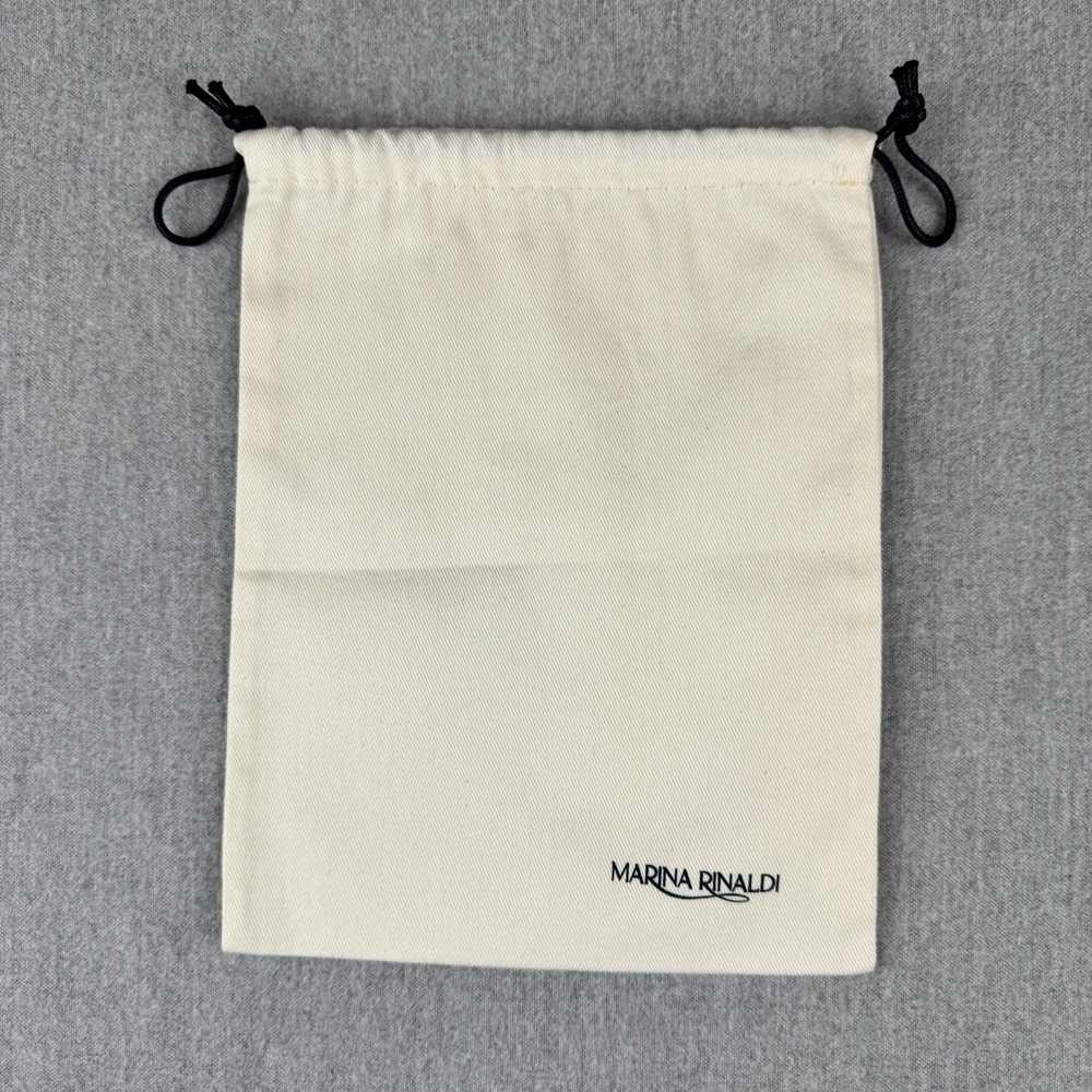 Vintage Marina Rinaldi Ivory Drawstring Dust Bag Designer‎ Accessory Pouch Italy